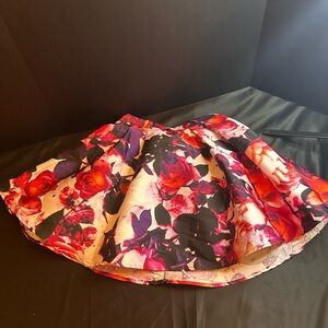 NEW $95 B Smart Juniors Women Blue Floral Print Pleated A-Line Skirt Size 1